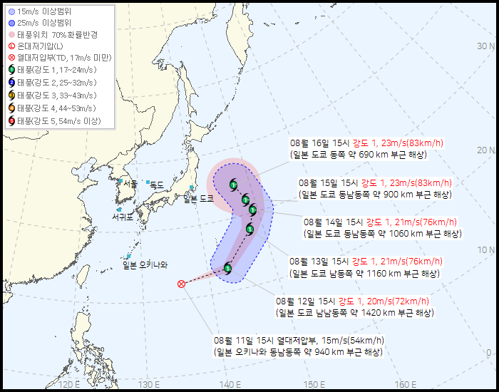 제 30호 열대저압부 발생 경로